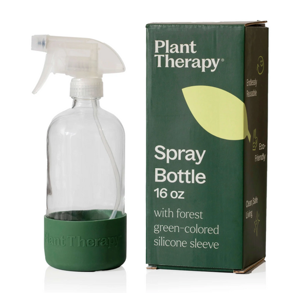 Glass Spray Bottle with Forest Green Sleeve